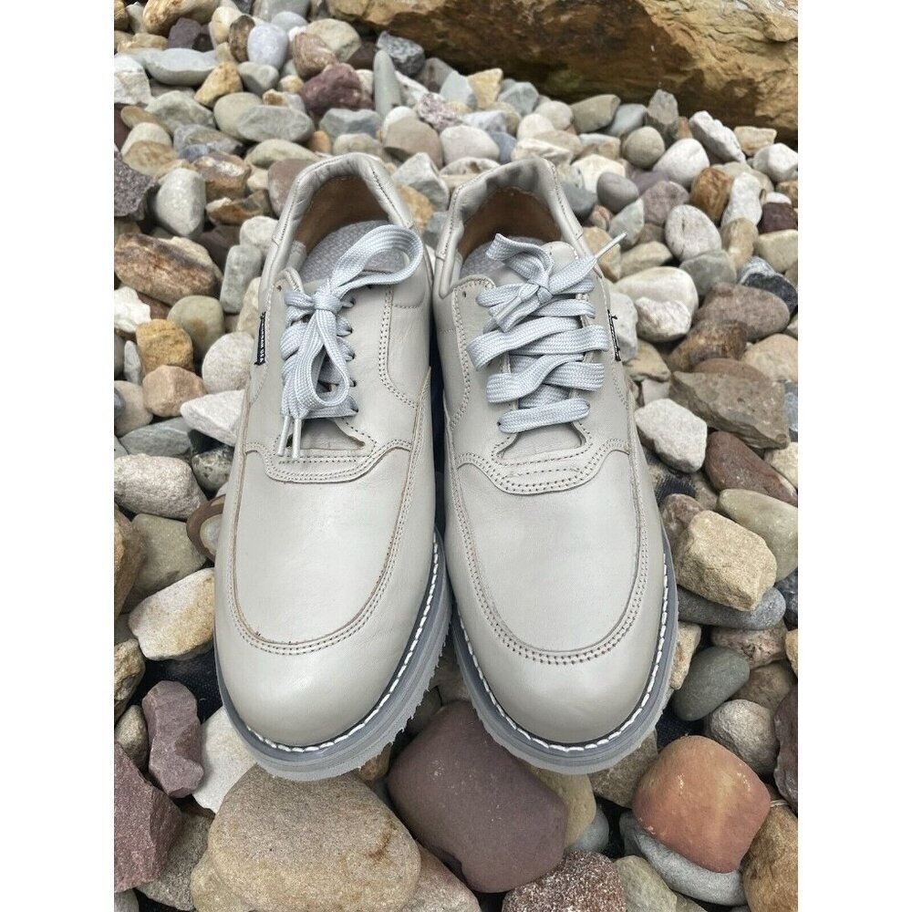 Foot So Port Suburban USA Shoe (930) Grey/beige Leather Mens 7.5B Vibram sole